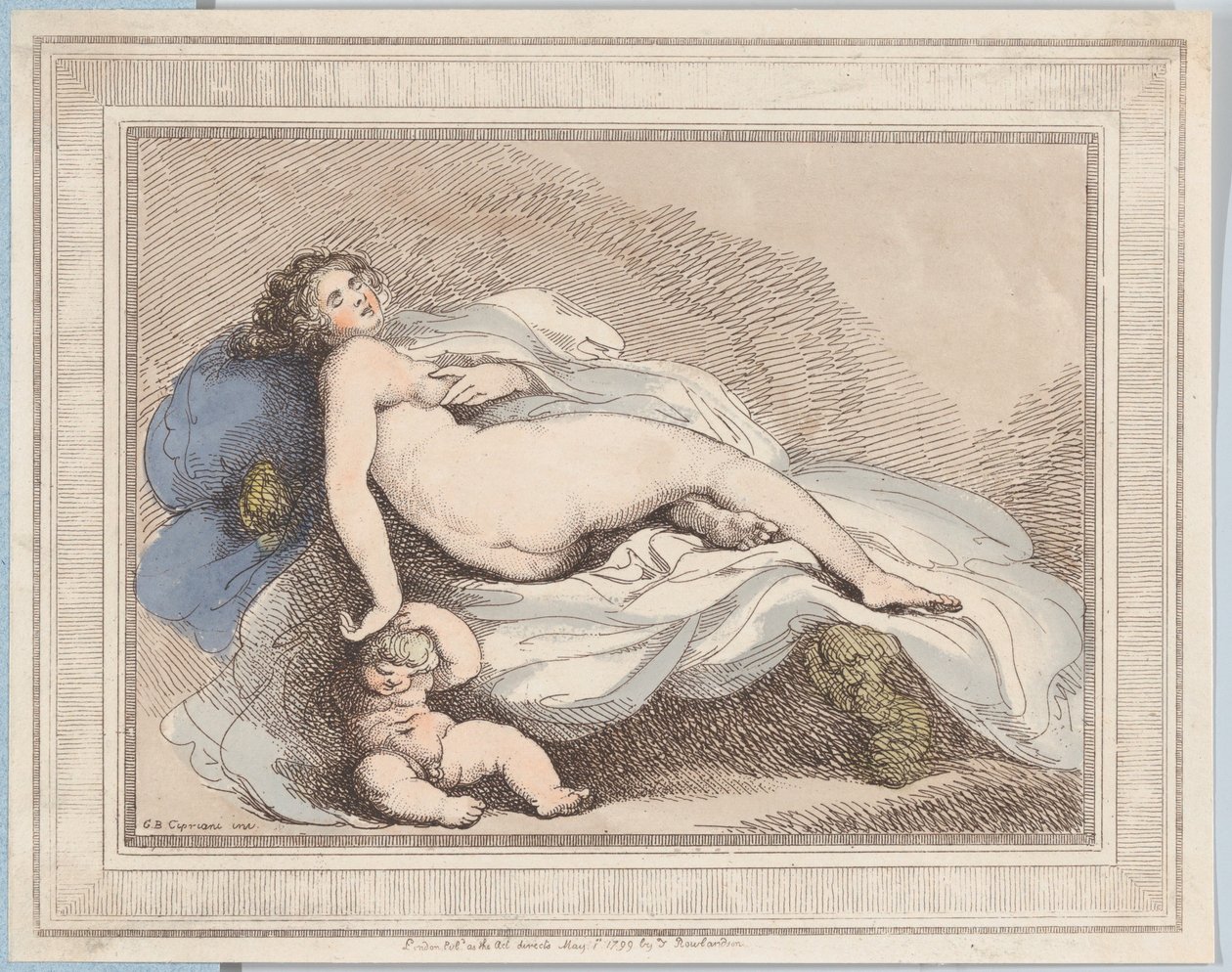 Spící Venuše a láska, 1799., 1799. od Thomas Rowlandson