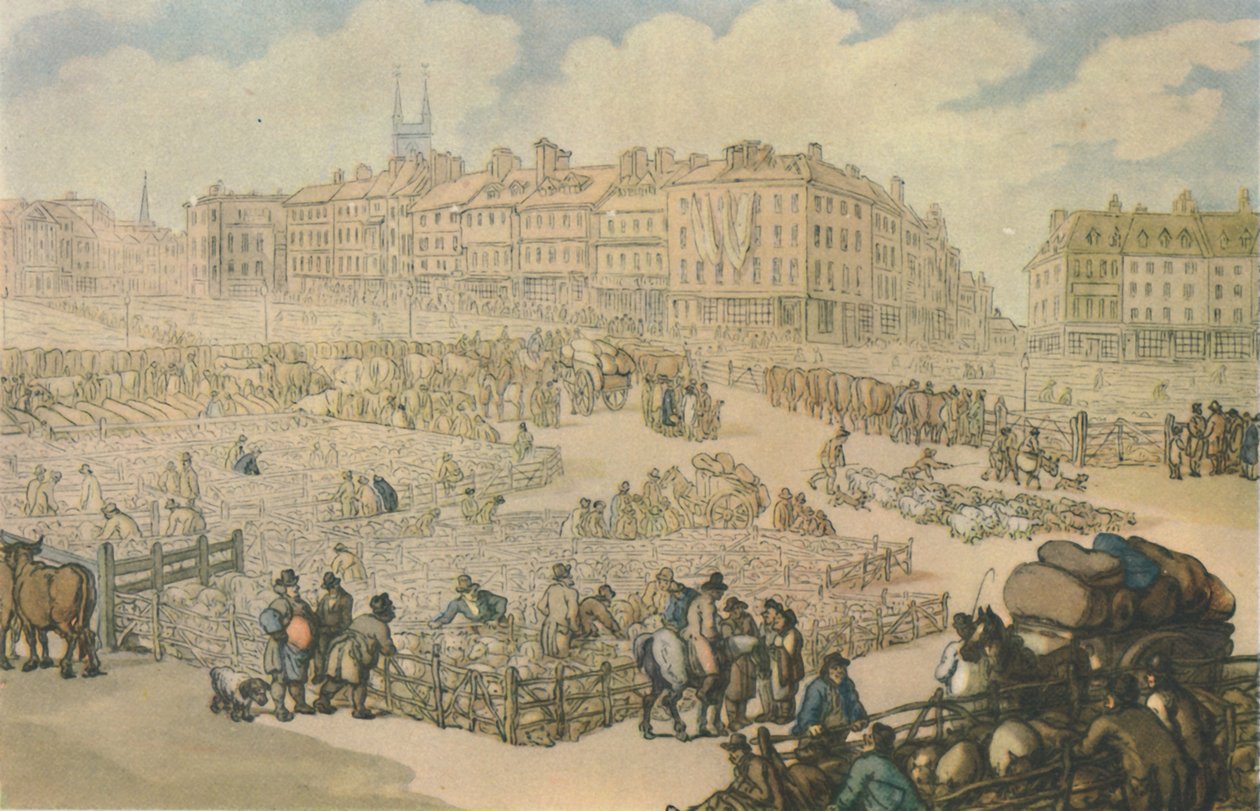 Smithfield Meat Market, c1816, 1944. od Thomas Rowlandson