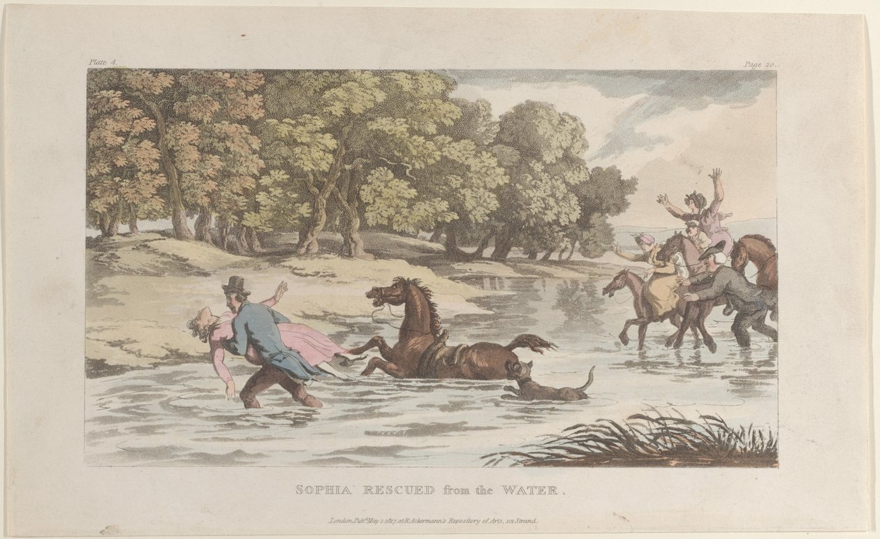 Sophia zachráněná z vody, od vikáře z Wakefieldu, 1. května 1817, 1. května 1817. od Thomas Rowlandson