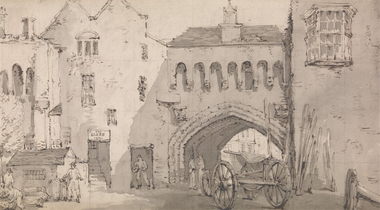 Southampton, Watergate a Globe Inn od Thomas Rowlandson