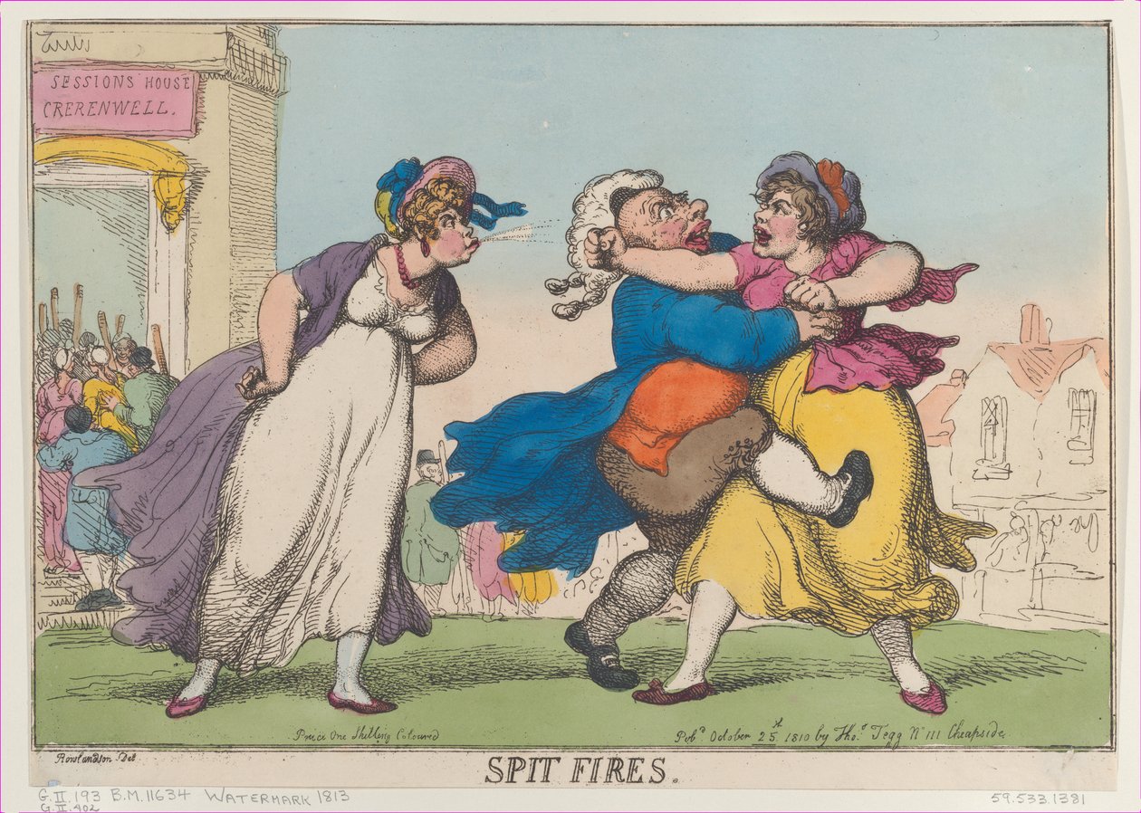 Spit Fires, [25. října 1810], dotisk., [25. října 1810], dotisk. od Thomas Rowlandson