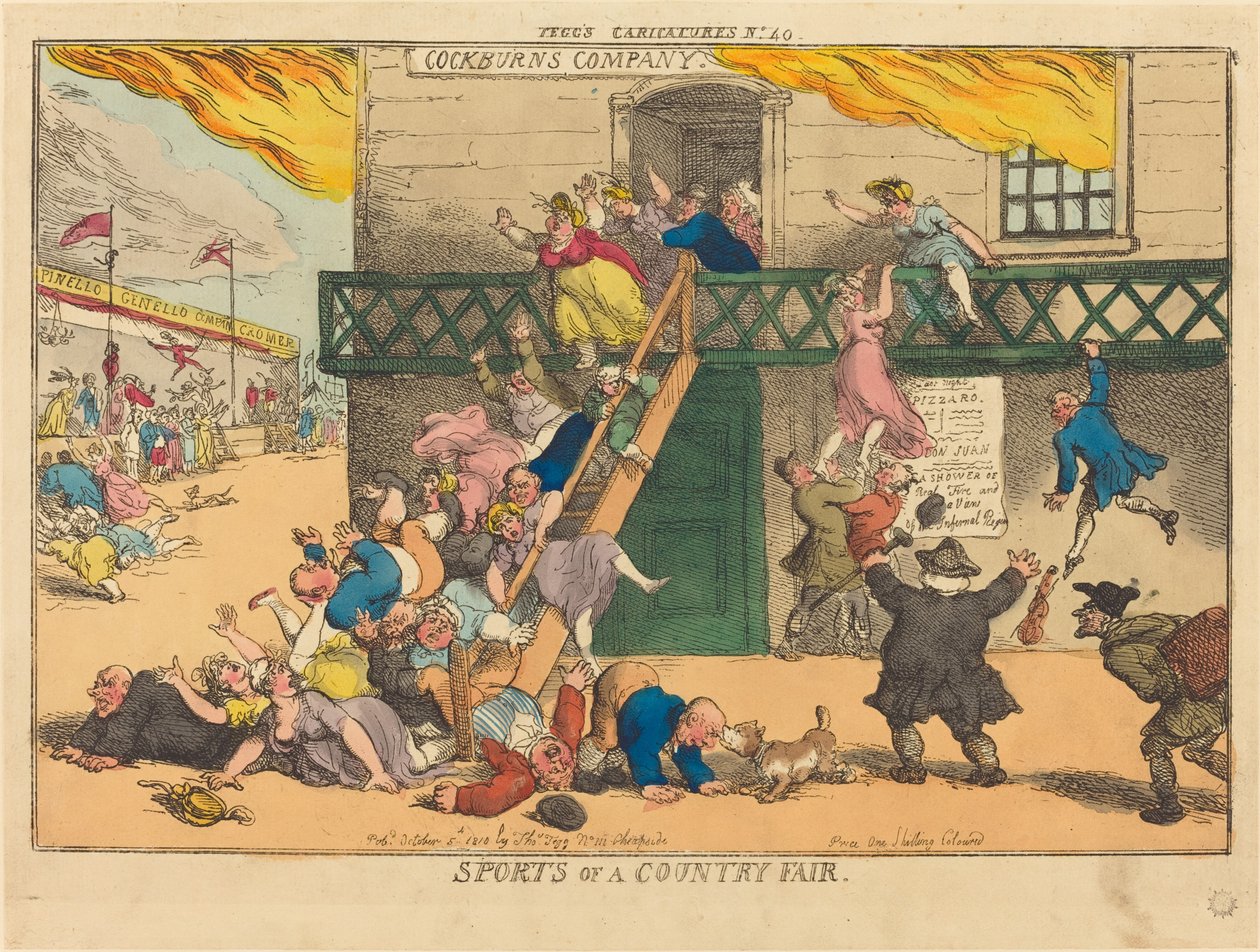 Sport na venkovském veletrhu od Thomas Rowlandson