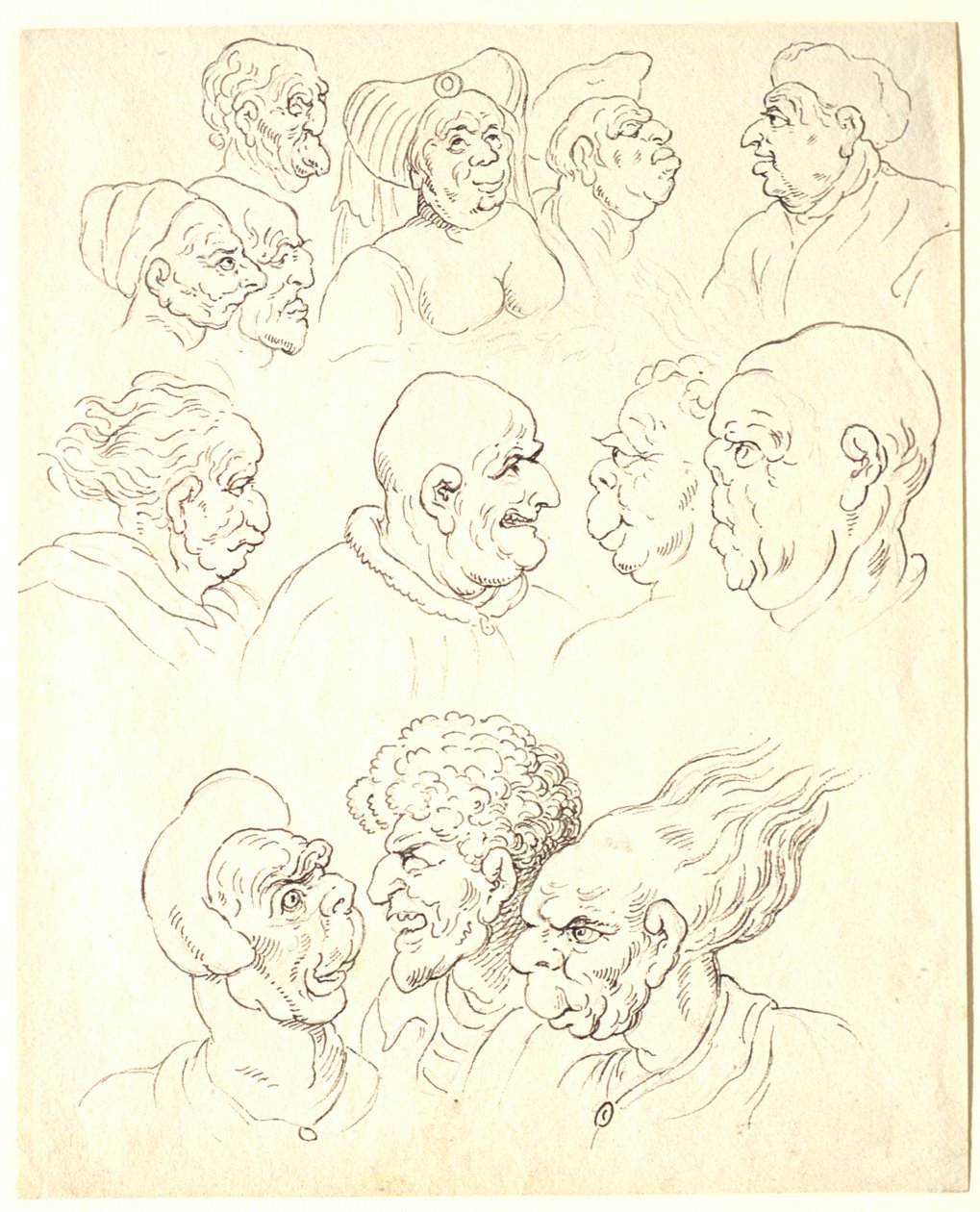 Studie groteskních hlav od Thomas Rowlandson