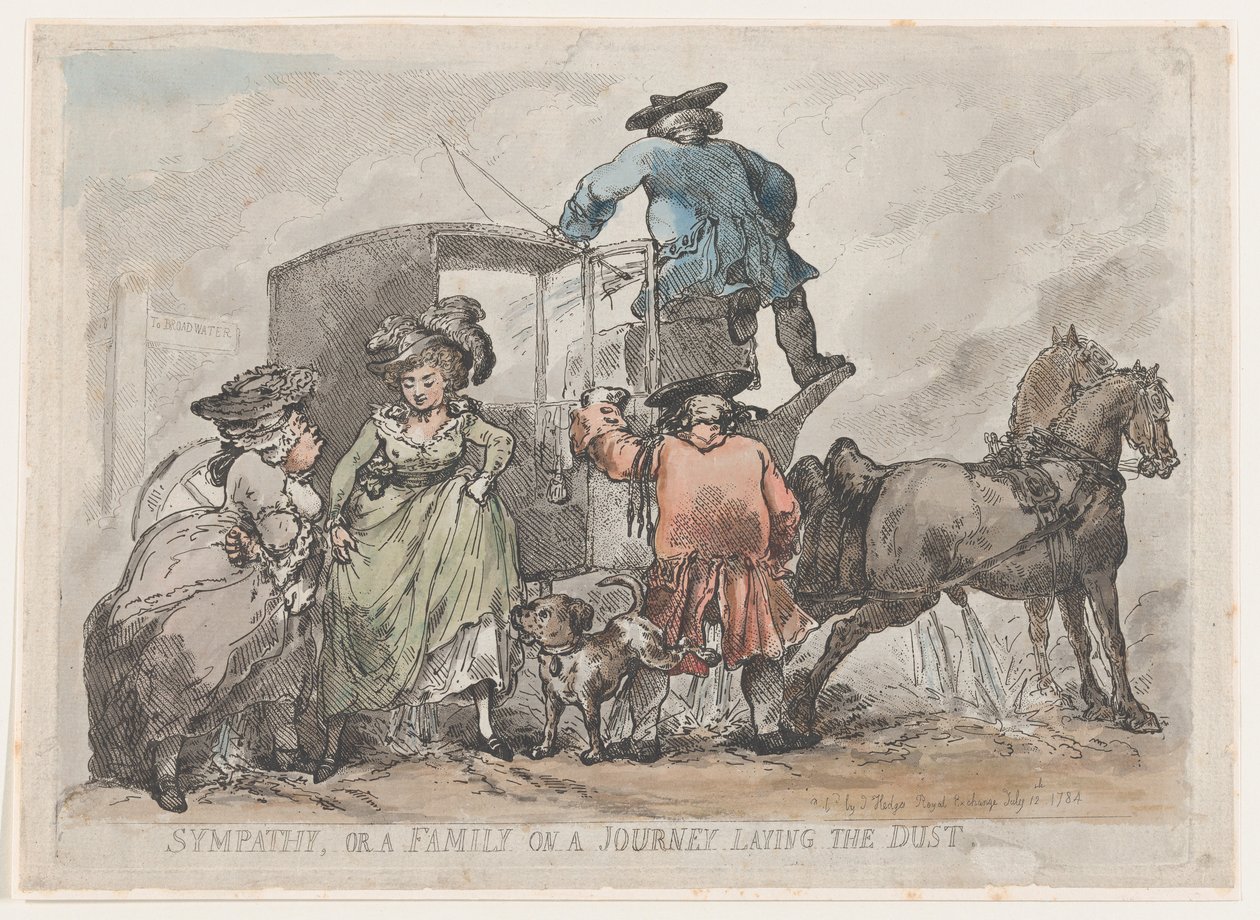 Sympatie aneb rodina na cestě pokládající prach, 12. července 1784, 12. července 1784. od Thomas Rowlandson