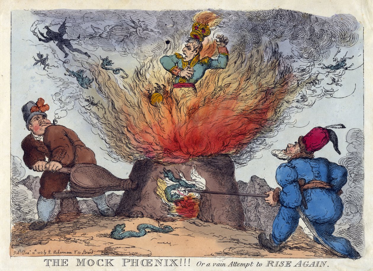 VYSTĚHOVANÝ FÉNIX! Nebo marný pokus ZNOVU VSTÁVAT od Thomas Rowlandson