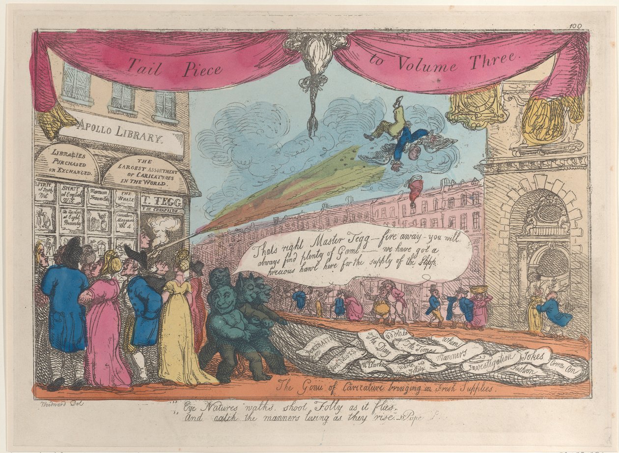 Ocasní díl třetího dílu: Genii karikatury přináší čerstvé zásoby, 1808-21., 1808-21. od Thomas Rowlandson