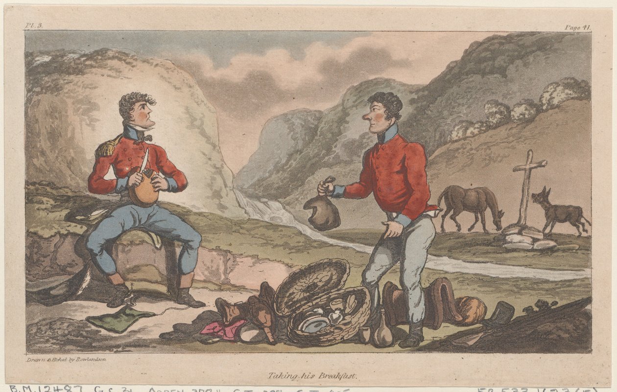 Taking his Breakfast, z The Military Adventures of Johnny Newcome, 1815., 1815. od Thomas Rowlandson