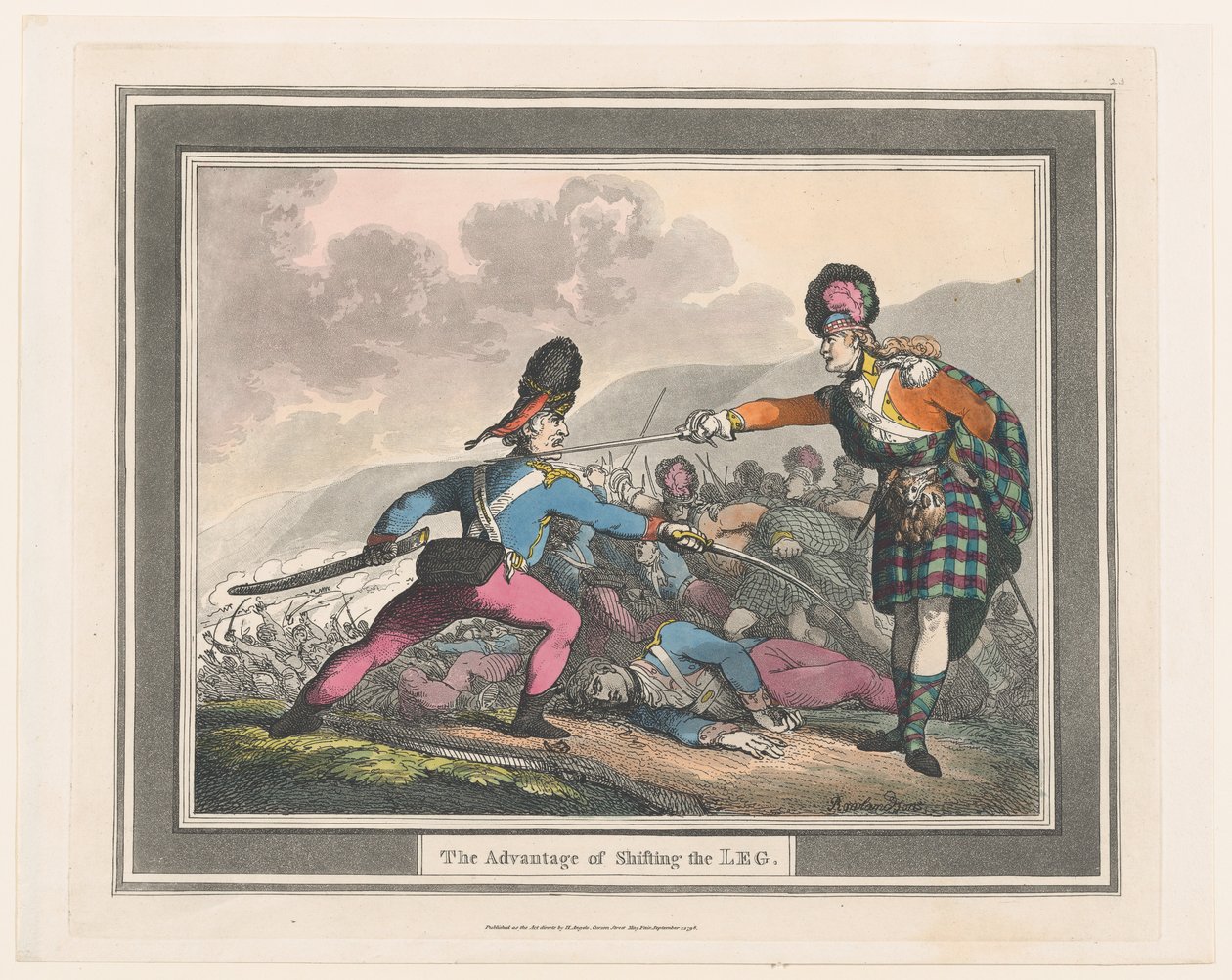 The Advantage of Shifting the Leg, září 1798, září 1798. od Thomas Rowlandson