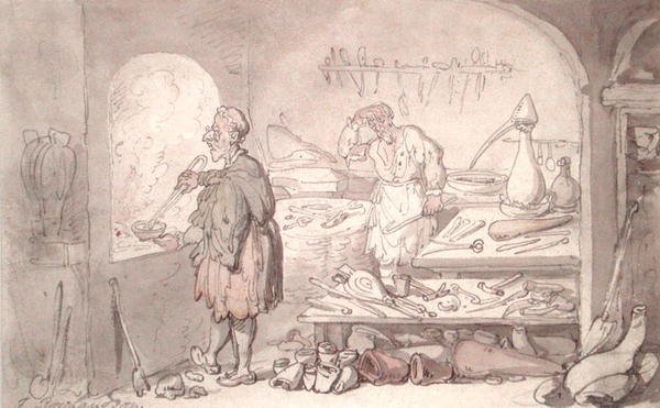 Alchymista (akvarel na papíře) od Thomas Rowlandson