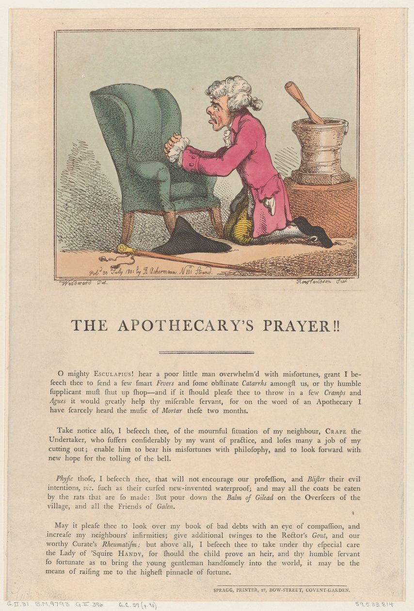 Lékárnická modlitba!!, 30. července 1801., 30. července 1801. od Thomas Rowlandson