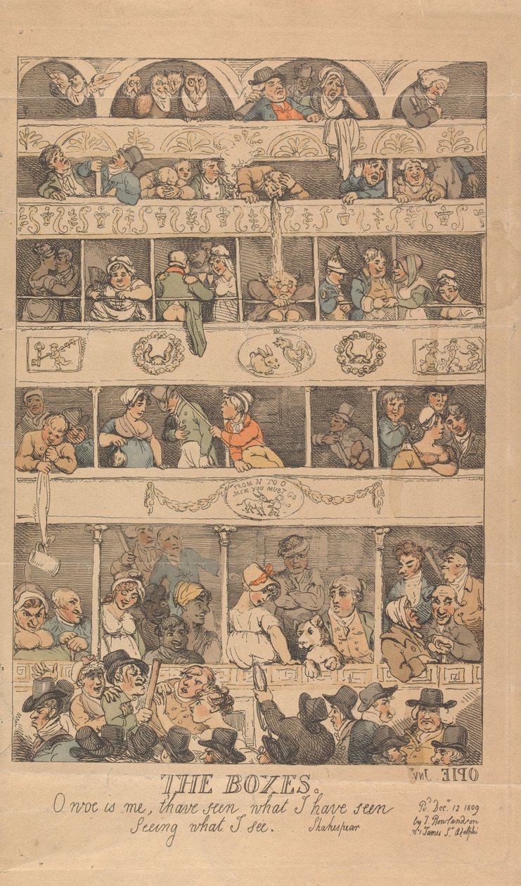 The Boxes: Ach, běda mi, že jsem viděl, co jsem viděl, a že vidím, co vidím. od Thomas Rowlandson
