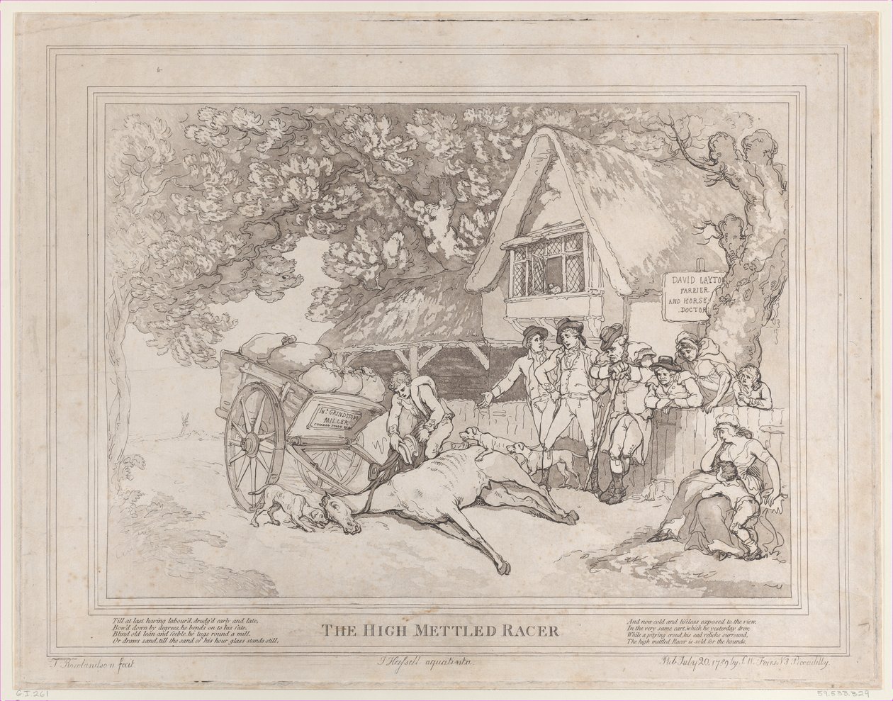 Vozový kůň ze života závodního koně aneb Ušlechtilý závodník, 20. července..., 20. července 1789 od Thomas Rowlandson