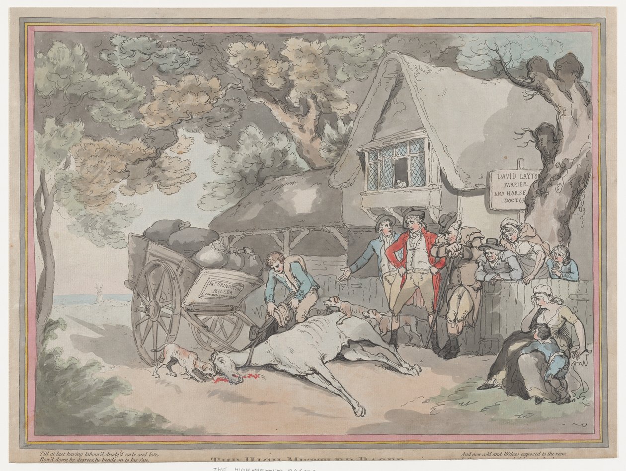 Cart Horse ze Života dostihové hodiny aneb The High-Mettled Racer, 2. července..., 20. července 1789. od Thomas Rowlandson