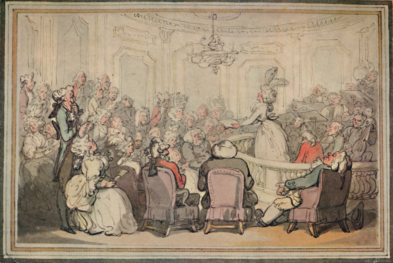 Koncert. Od výletu Matthewa Bramblese do Bath., c1780-1820, 1923 od Thomas Rowlandson
