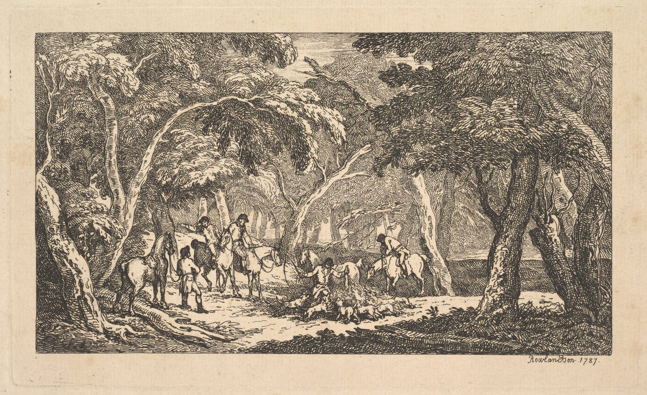 Smrt - Lov na lišku - Krajinná scéna, 1787. od Thomas Rowlandson