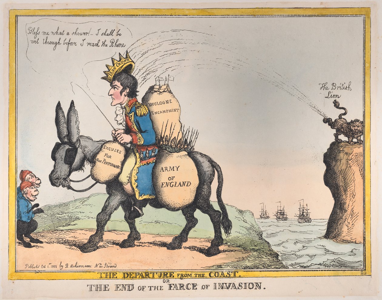 Odchod z pobřeží aneb konec frašky invaze, 1. října 1805, 1. října 1805 od Thomas Rowlandson