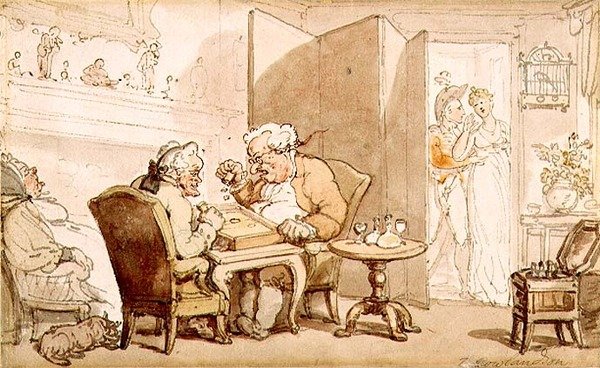 The Dicers (akvarel na papíře) od Thomas Rowlandson