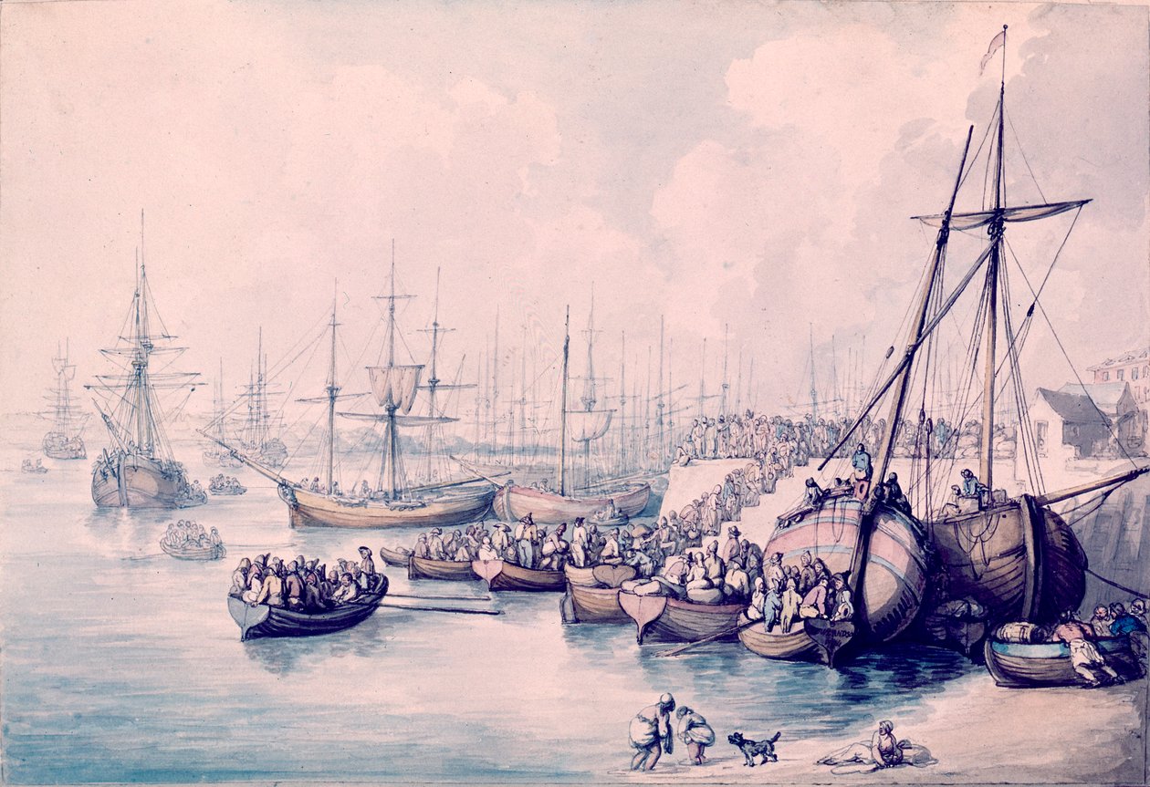 Vylodění toulonských roajalistů od Thomas Rowlandson