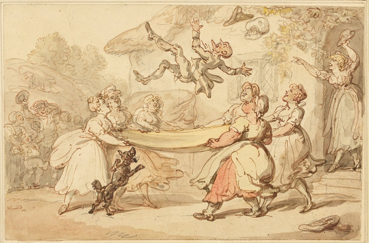 Doktorův trest vykonaný k malé zábavě celé vesnice od Thomas Rowlandson