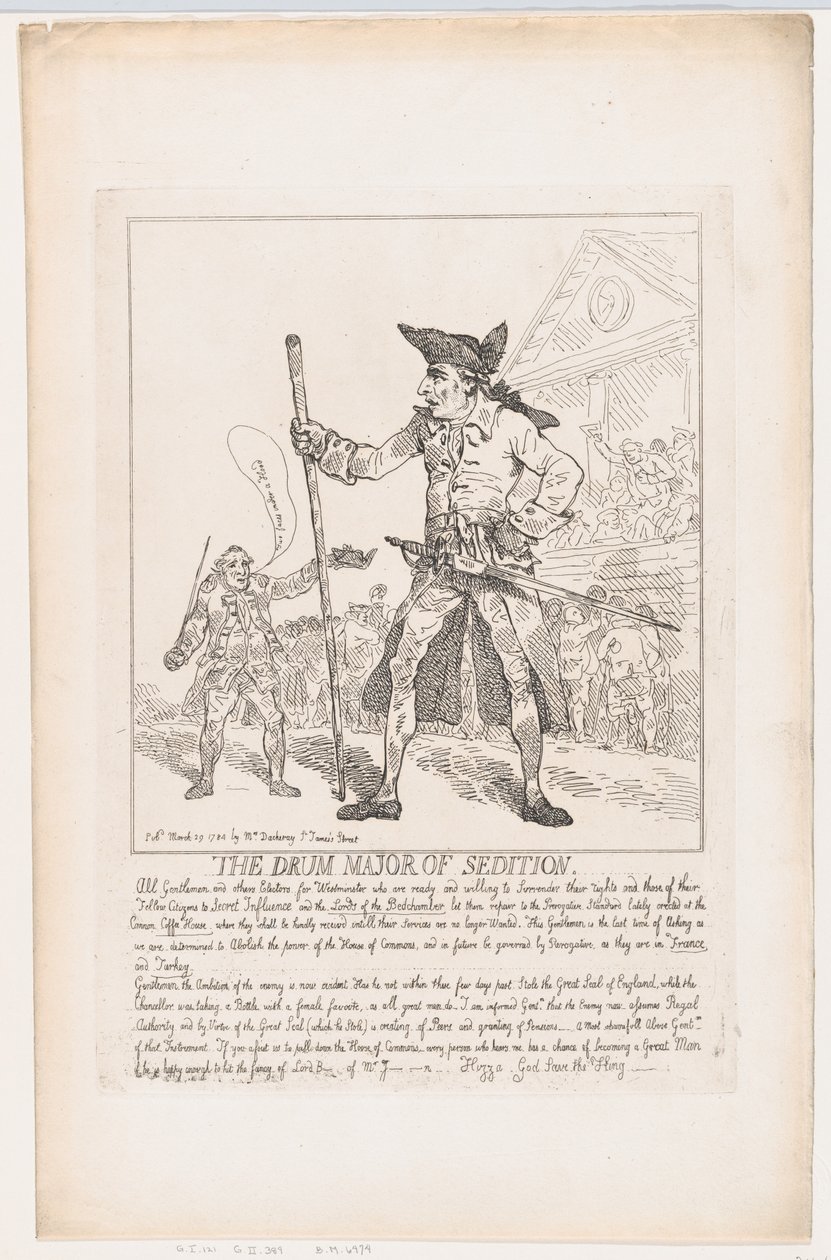 The Drum Major of pobuřování, 29. března 1784, 29. března 1784. od Thomas Rowlandson