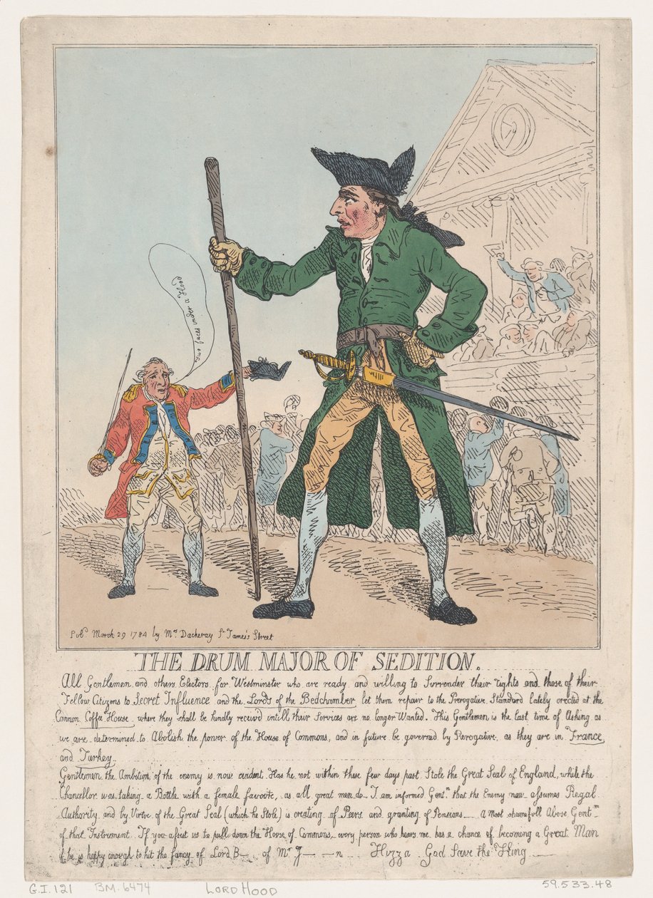 The Drum Major of pobuřování, 29. března 1784., 29. března 1784. od Thomas Rowlandson