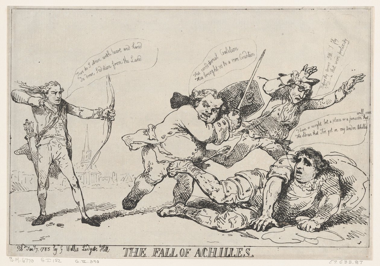 Achilleův pád, 7. ledna 1785, 7. ledna 1785. od Thomas Rowlandson
