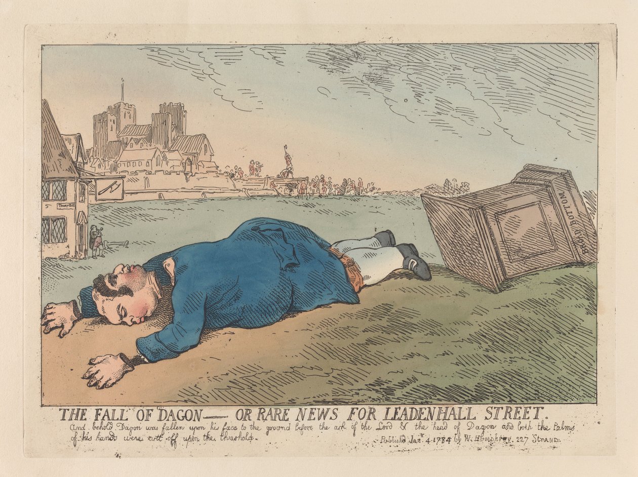Pád Dagona aneb Neobvyklé zprávy z Leadenhall Street od Thomas Rowlandson