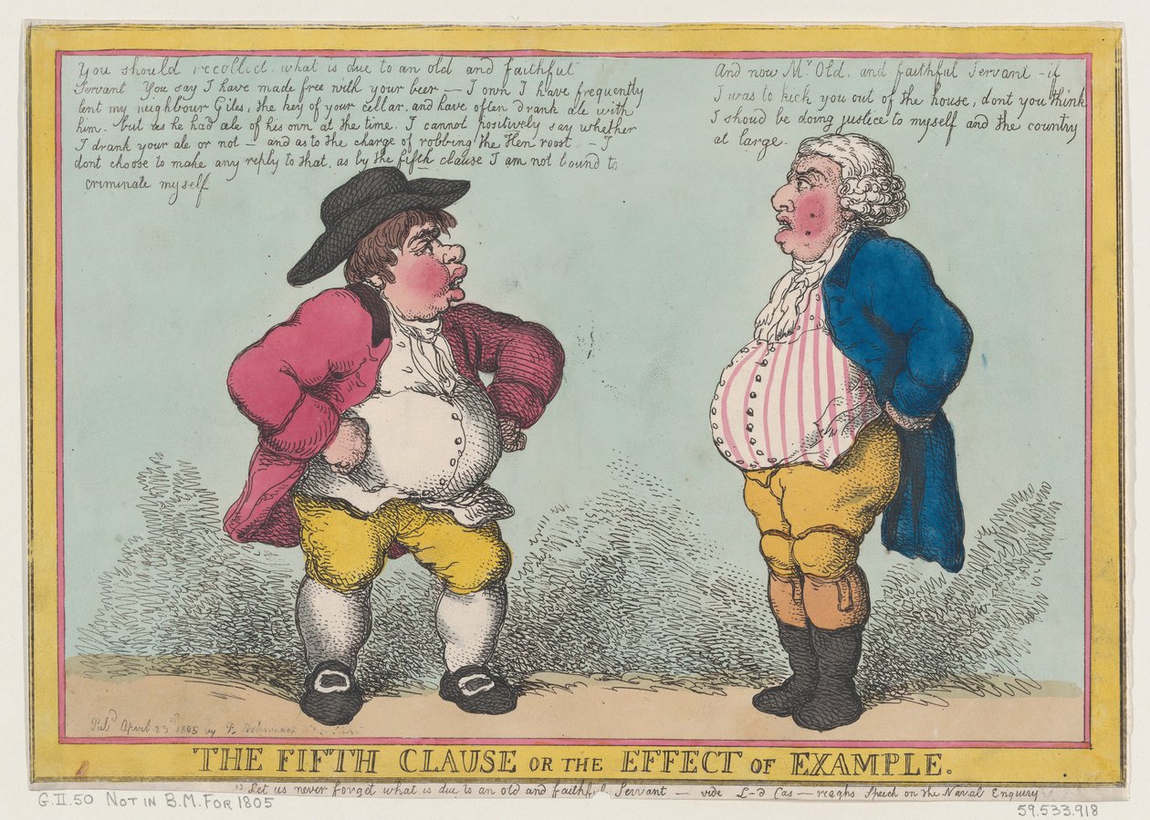 Pátá klauzule nebo účinek příkladu, 23. dubna 1805, 23. dubna 1805. od Thomas Rowlandson