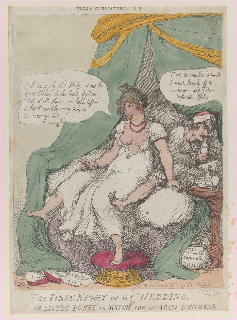 První noc mé svatby aneb Little Boney No Match For an Arch Dutchess, Ap..., 25. dubna 1810. od Thomas Rowlandson
