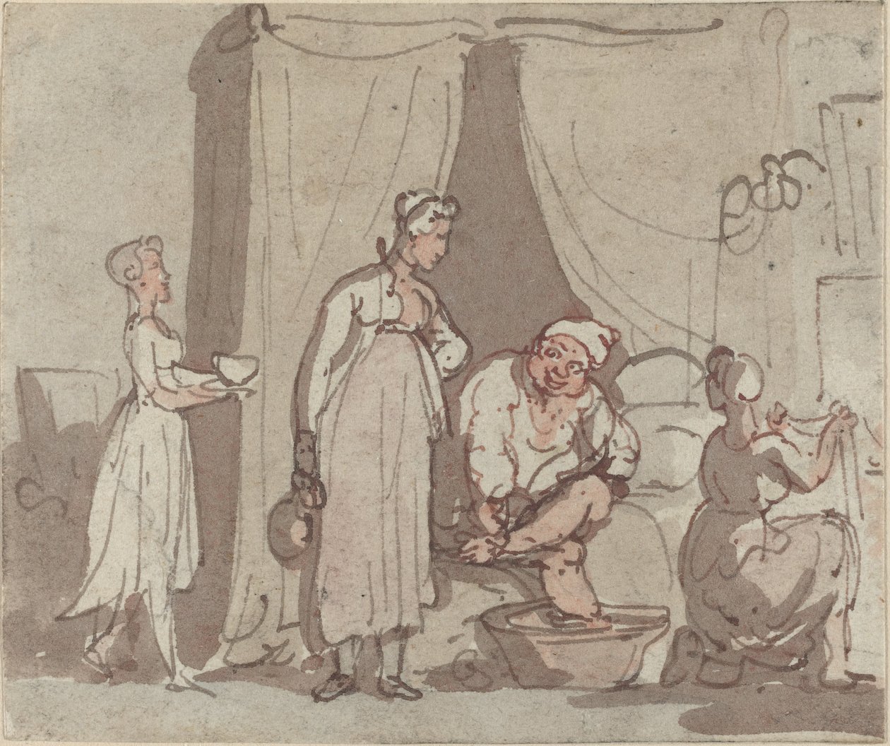 Koupel nohou (vysoušení) od Thomas Rowlandson