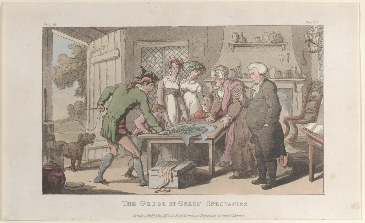 The Gross of Green Spectacles, od Vicar of Wakefield, květen 1817, květen 1817. od Thomas Rowlandson