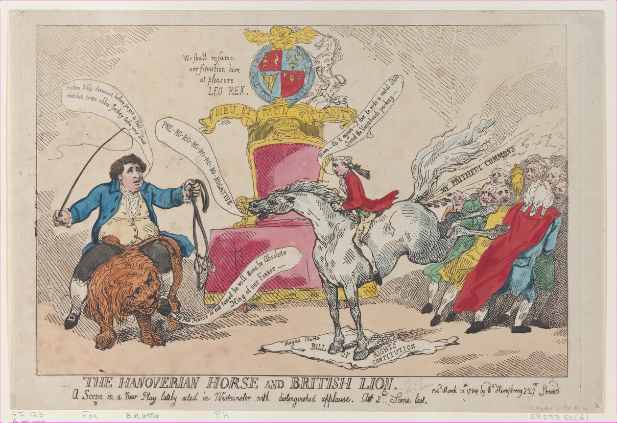 Hannoverský kůň a britský lev, 31. března 1784, 31. března 1784. od Thomas Rowlandson