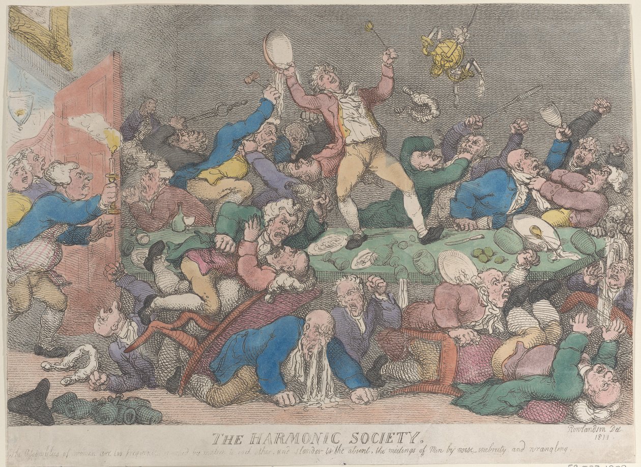 The Harmonic Society, [1810], znovu vydáno 1811., [1810], znovu vydáno 1811. od Thomas Rowlandson