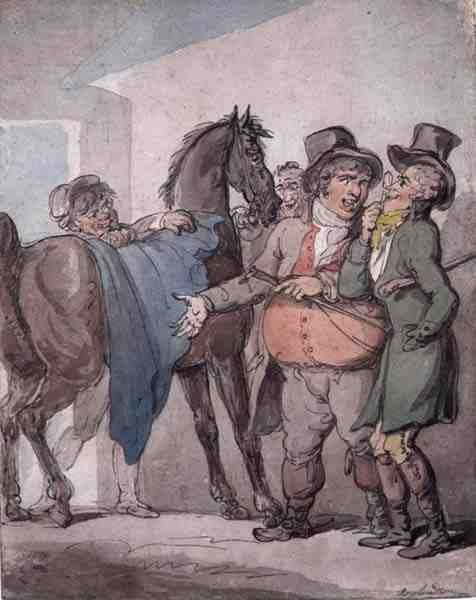 The Horse Deal (pero, akvarel a tužka na papíře) od Thomas Rowlandson
