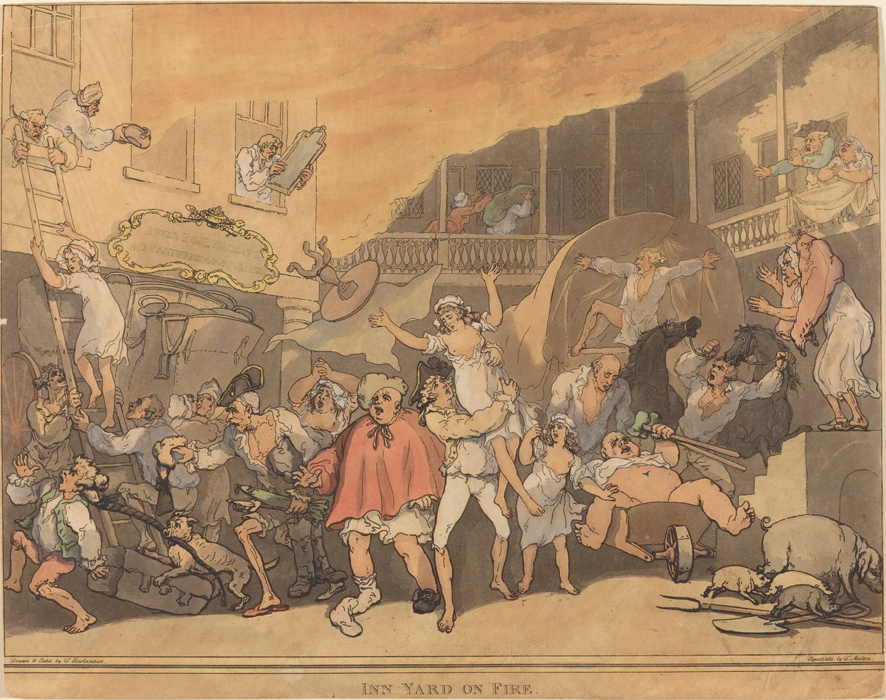 The Inn Yard on Fire od Thomas Rowlandson