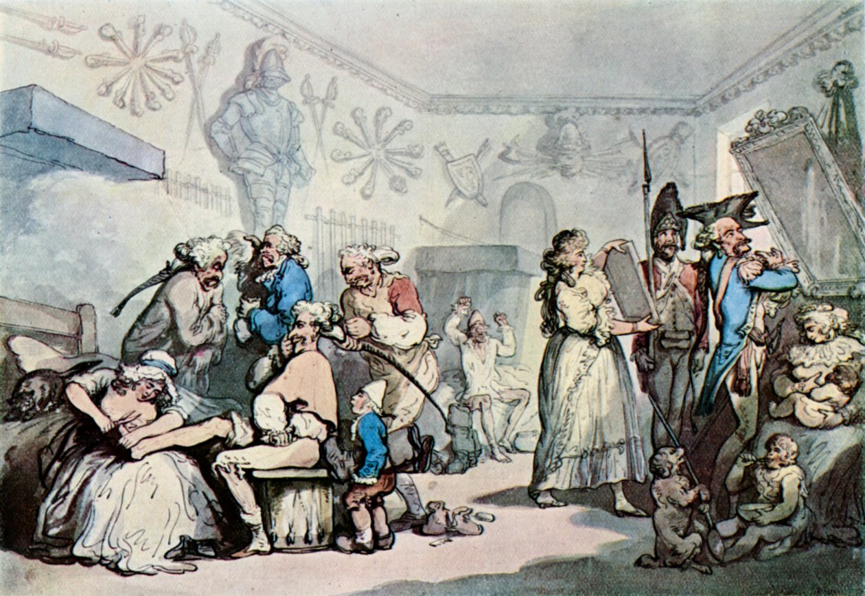 Interiér francouzských kasáren, 1787, 1929 od Thomas Rowlandson