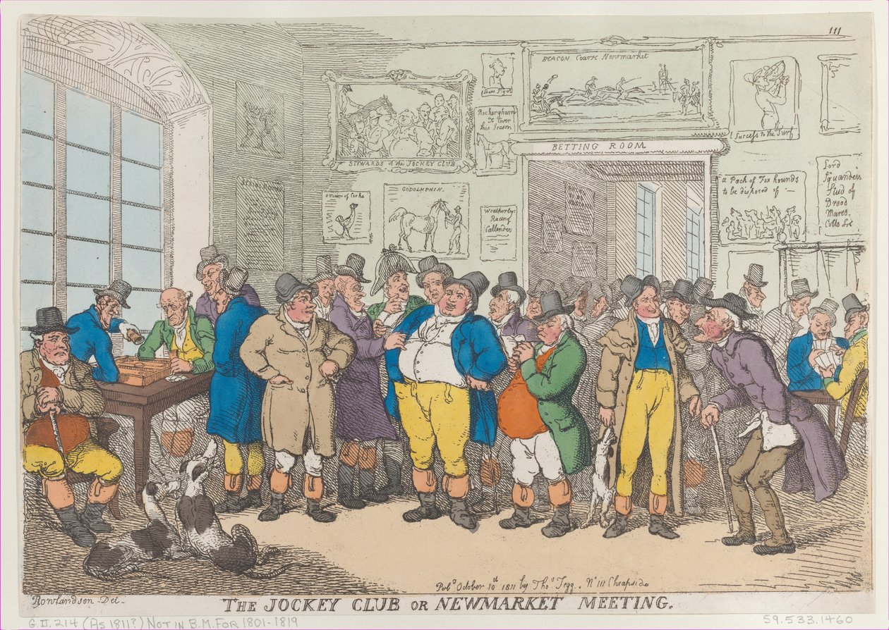 Jockey Club nebo Newmarket Meeting, 10. října 1811, 10. října 1811. od Thomas Rowlandson