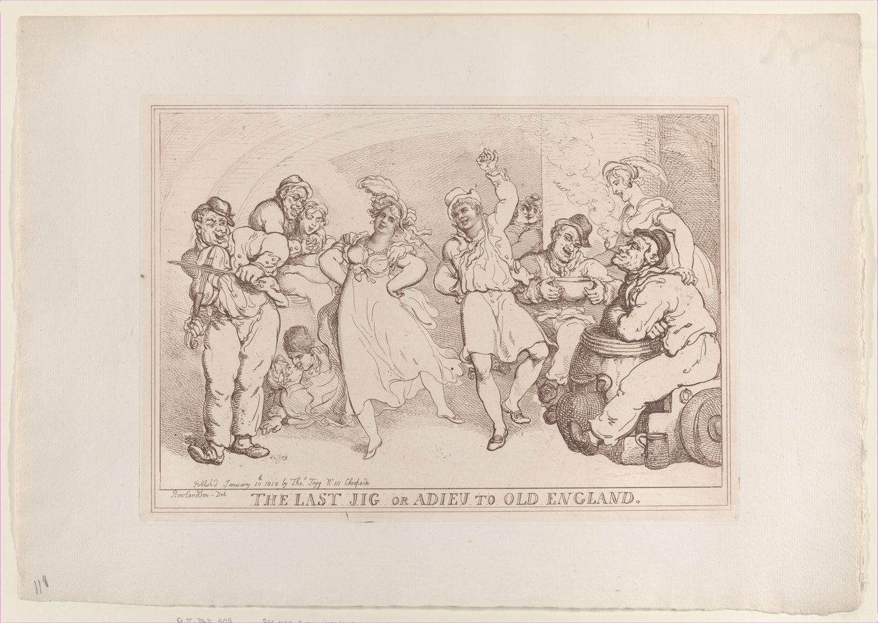 The Last Jig or Adieu to Old England, 20. ledna 1818., 20. ledna 1818. od Thomas Rowlandson