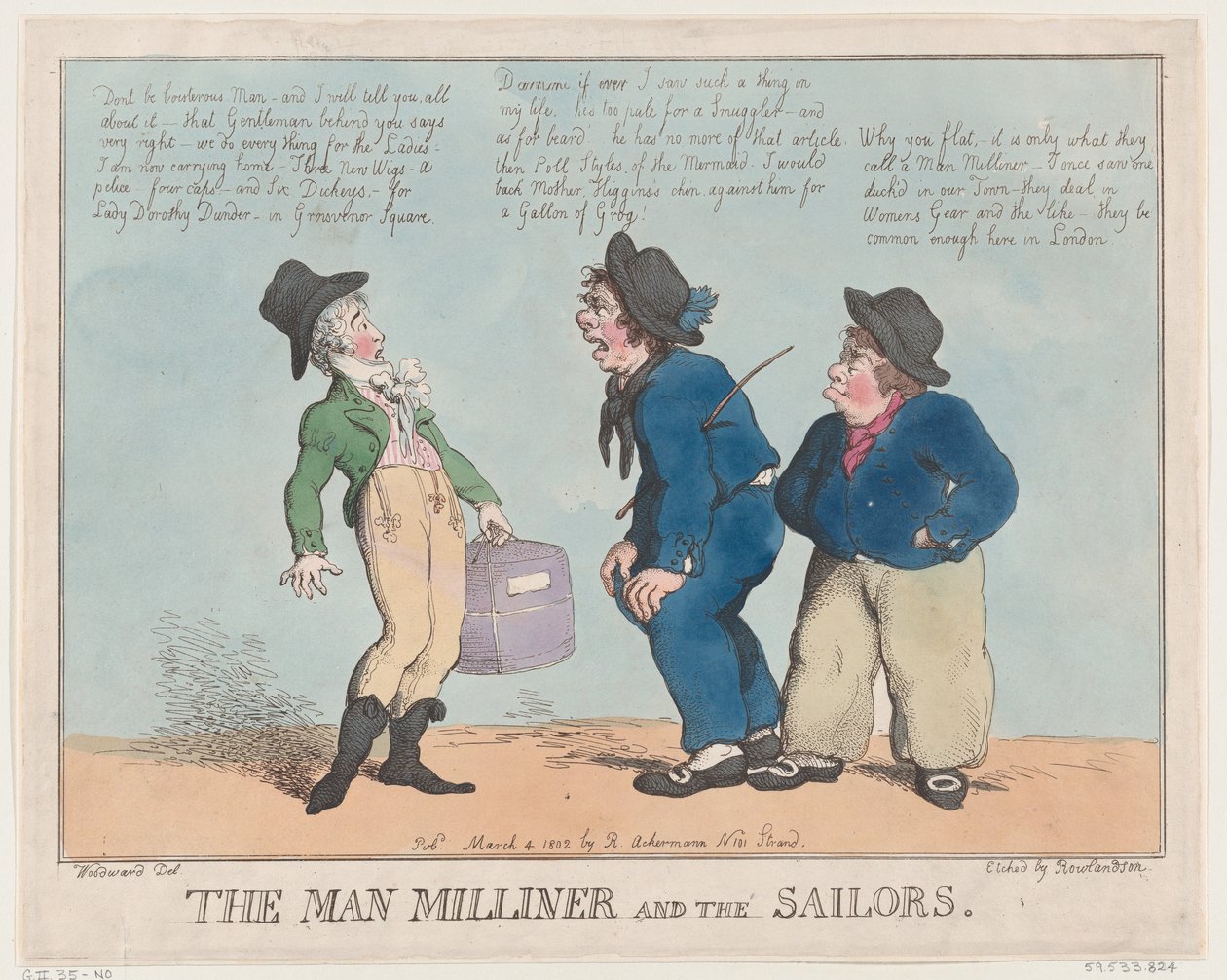 The Man Milliner and the Sailors, 4. března 1802, 4. března 1802. od Thomas Rowlandson