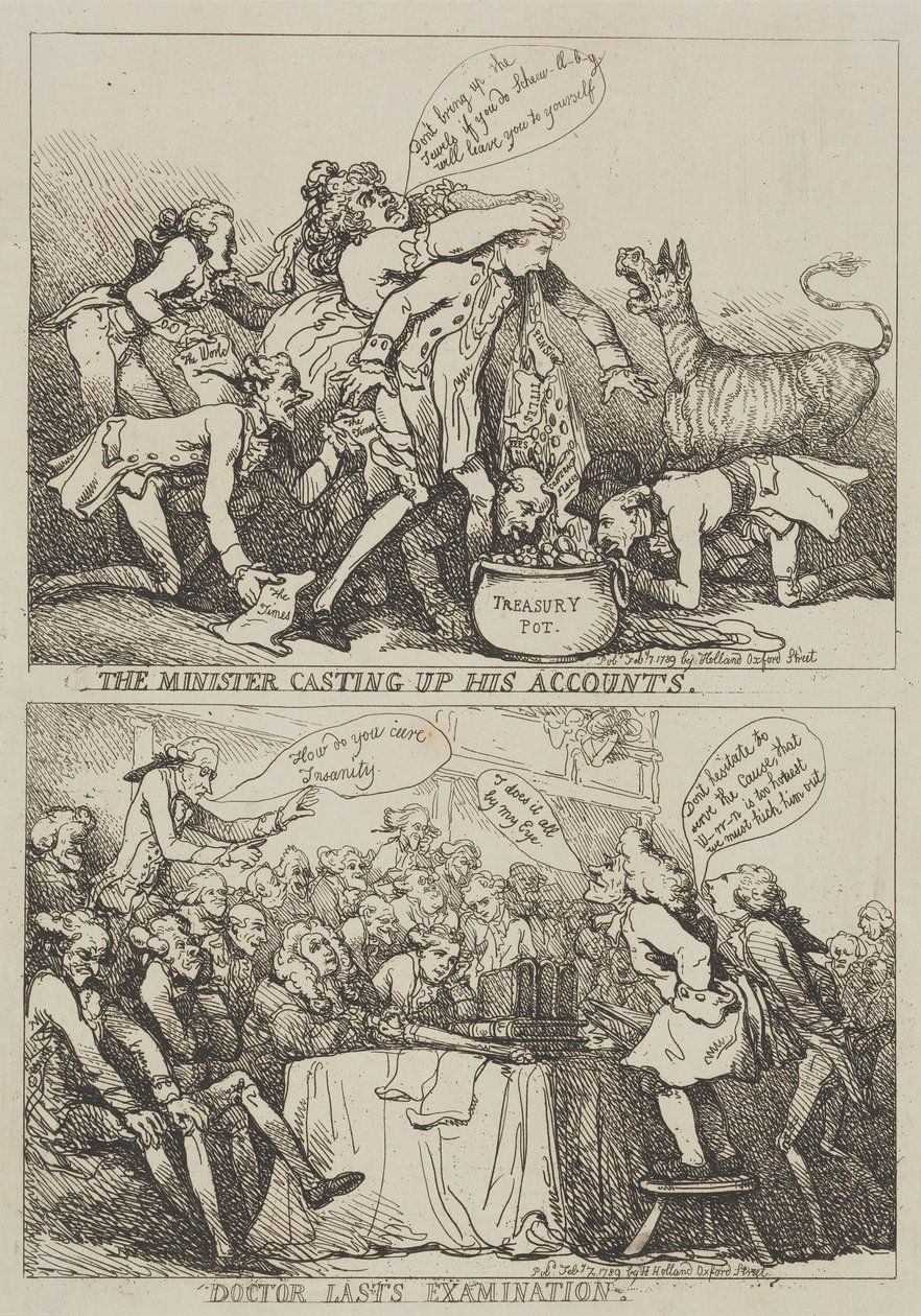Ministr, který vyúčtovává své účty od Thomas Rowlandson