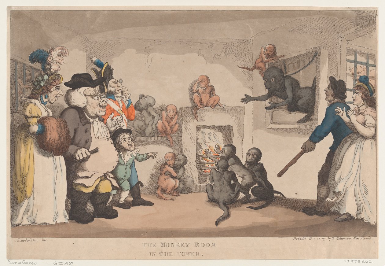 Opičí místnost ve věži, 20. prosince 1799, 20. prosince 1799. od Thomas Rowlandson