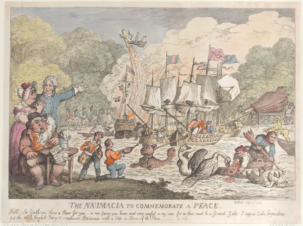 Naumacia na počest míru od Thomas Rowlandson