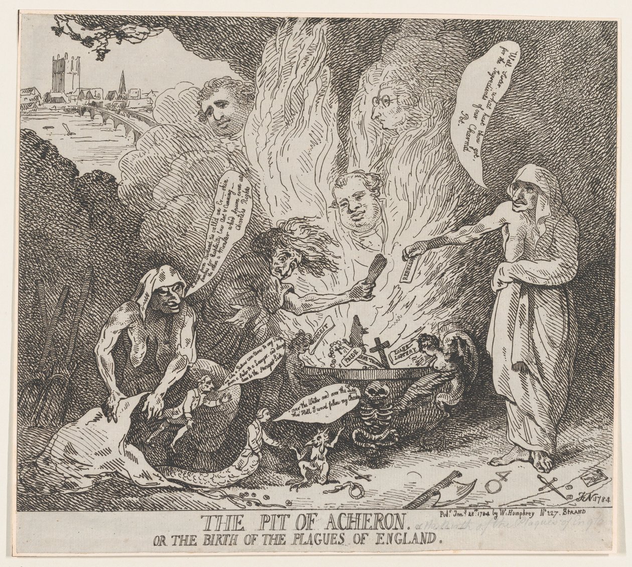 The Pit of Acheron nebo The Birth of the Mors of England, 28. ledna 1784., 28. ledna 1784. od Thomas Rowlandson