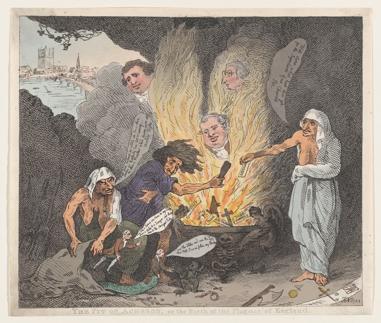 The Pit of Acheron nebo The Birth of the Mors of England, 28. ledna 1784., 28. ledna 1784. od Thomas Rowlandson