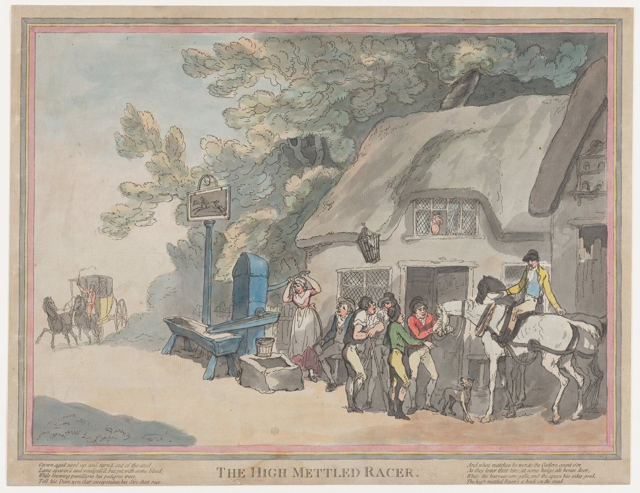 Poštovní kůň (z knihy „Život dostihového koně, aneb Temperamentní závodník“) od Thomas Rowlandson