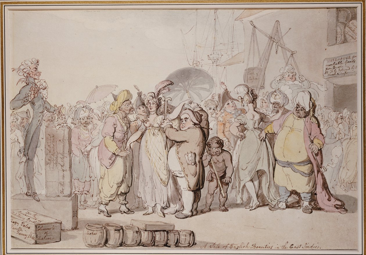 Prodej anglických krásek ve východní Indii, c.1810 od Thomas Rowlandson