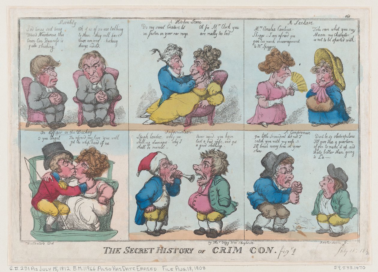 Tajná historie Crim Con, obr. 1, 18. srpna 1808, 18. srpna 1808. od Thomas Rowlandson