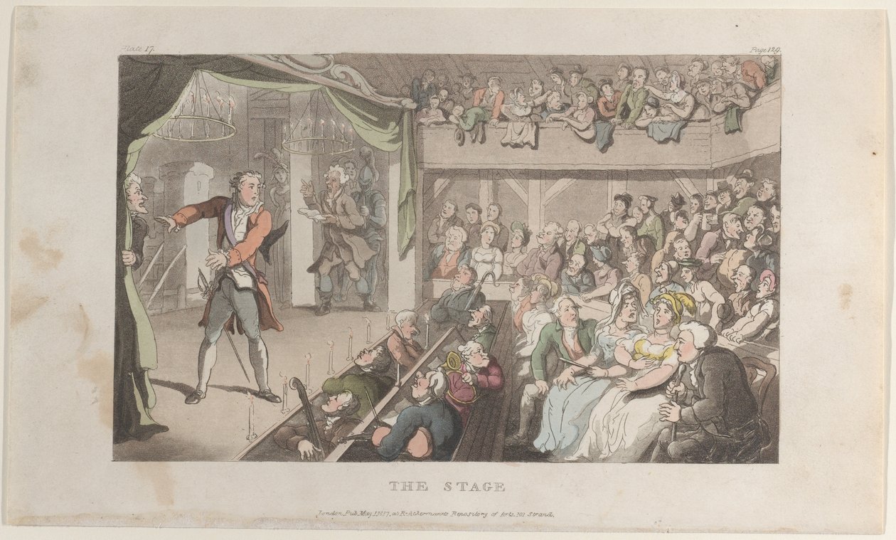 Pódium. George Primrose jako Horatio, z The Vicar of Wakefield, 1. května 1817., 1. května 1817. od Thomas Rowlandson
