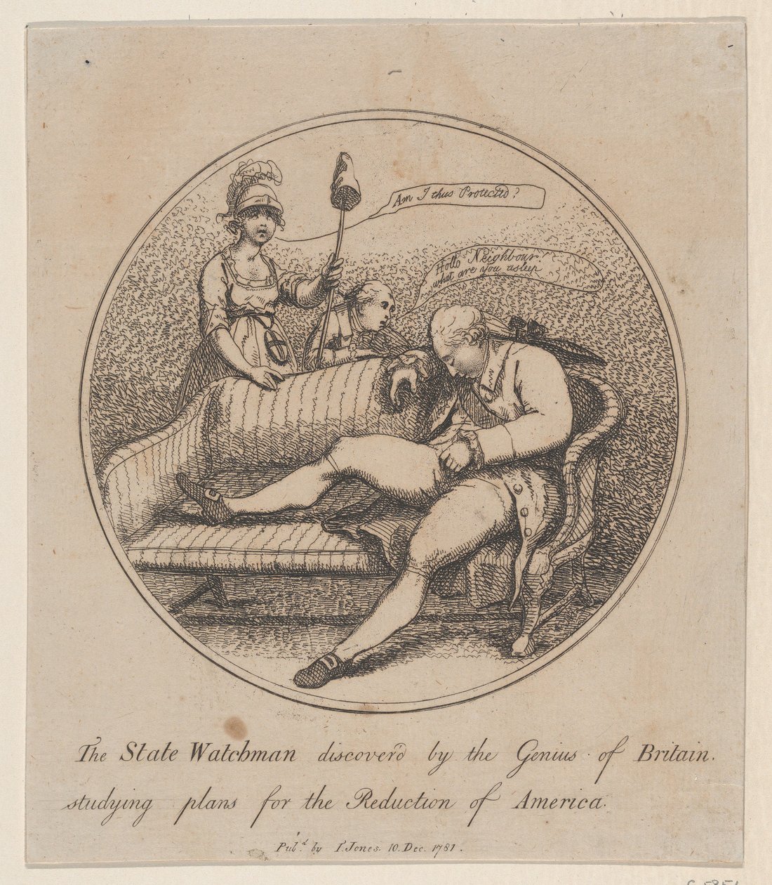 The State Watchman Discovered Genius of Britain Study Plans for the..., 10. prosince 1781. od Thomas Rowlandson