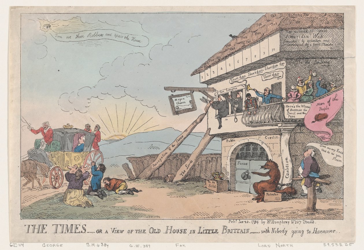 The Times - Aneb pohled na starý dům v Malé Británii - S nikým nepůjde ..., 23. ledna 1784. od Thomas Rowlandson